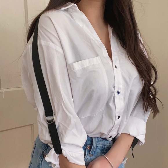 Zara Tops - Zara Button Down with Black Stripe